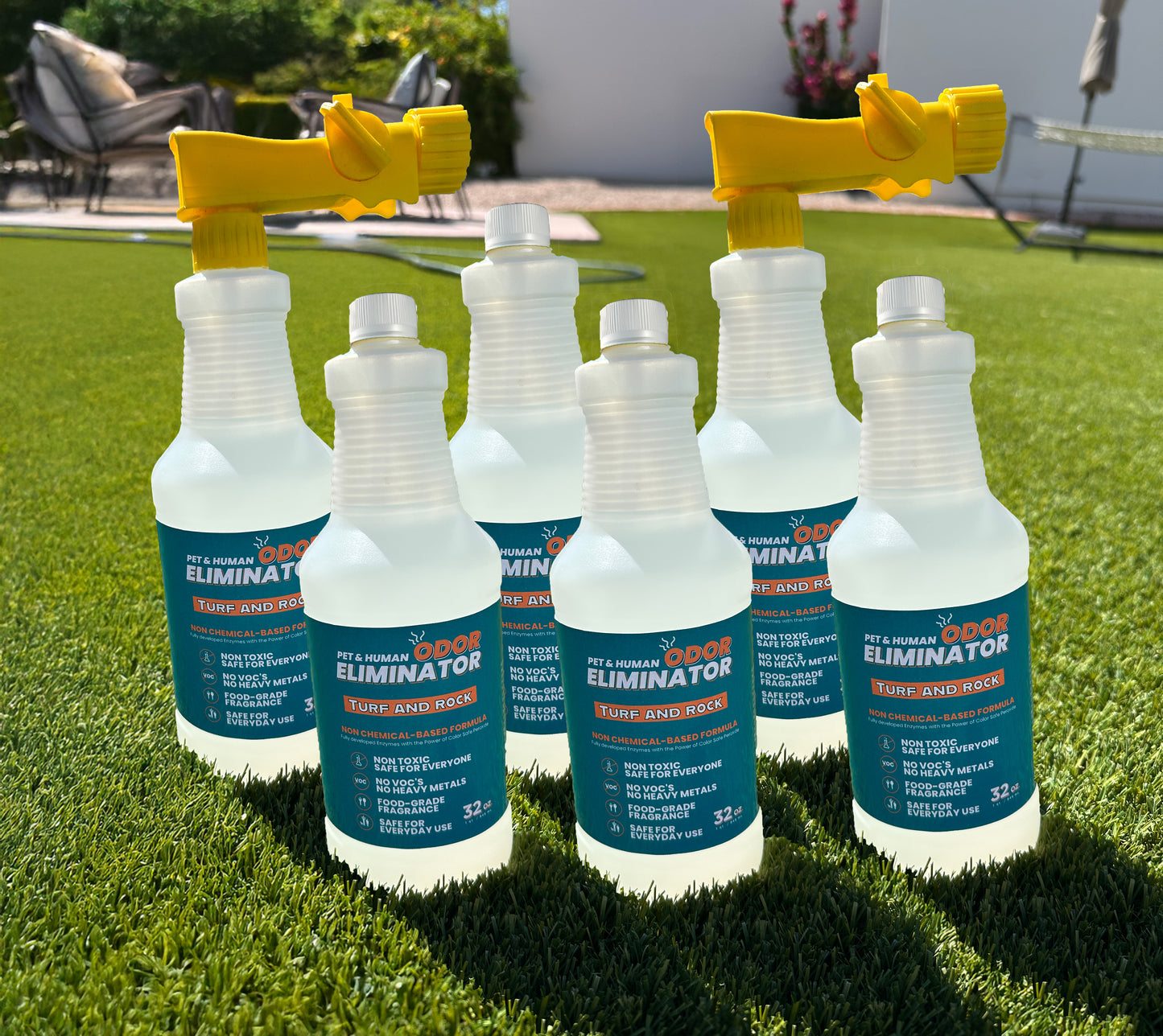 6 Pack - Pet and Human Odor Eliminator - TURF AND OUTDOORS 6 Bottle pack